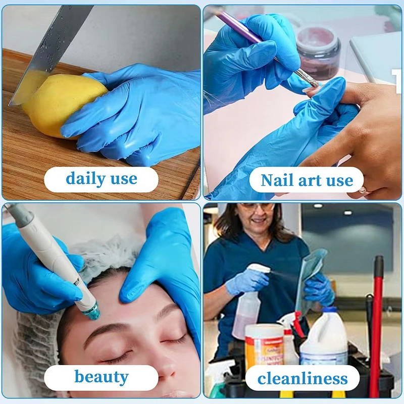 100Pcs Nitrile Gloves Anti-Stain Skin-Friendly Salon Use